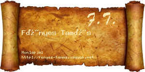 Fényes Tamás névjegykártya