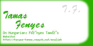 tamas fenyes business card